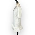 Walter Baker  Mini Dress Women's 6 White Lace Cutout Ruffled Hem Puff Sleeves NWT Photo 3