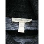 Eileen Fisher Marled Black Organic Cotton Zip Front Casual Funnel Neck Jacket Photo 7