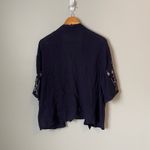 Ruff Hewn Navy Blue Embroidered Jacket Cardigan Boho Eclectic Size Petite M Photo 1