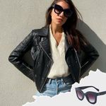 Freckles Mark Thick Fashion Butterfly Sunglasses Trendy Round Cat Eye 45… Black Photo 4