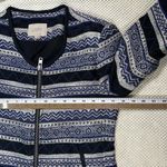 Ann Taylor LOFT Jacket Blazer Fringe Trim Aztec Blue White Black Size Womens 4 Photo 7