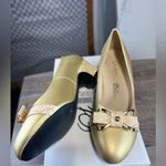 Sofwear Elegant feminine flirty women's shoes with bow and pointed heel Gold 7 Photo 5