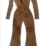 Jainmy Martinez NWT Brown Metallic Deep V-Neck Photo 2