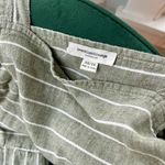 BeachLunchLounge Olive Striped Linen Blend Jumpsuit Photo 5