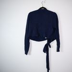 Hill House The Ballet Wrap Wool Stretch Knit V Neck Long Sleeve Sweater Blue M Photo 3