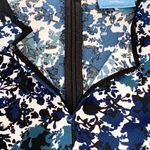 Simply Vera Wang Dress Blue Tan Floral A Line Long Sleeve Fit & Flare Size XS Photo 8