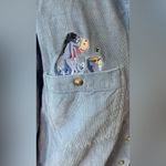 Disney Vtg 90s  Winnie The Pooh Eeyore Blue Corduroy Button Up Shirt "Honey" Photo 3
