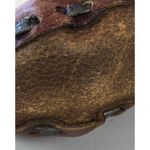 Small Mexican Tooled Leather Mini Shoulder Boho Bag Purse Brown Floral 5” X 5” Photo 5