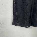 Loft Black Sheer Crochet Short Sleeve Blouse Womens XS Whimsigoth Boho Fall Top Photo 2