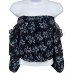 Wild Fable Floral Smocked Cold Shoulder Ruffle Tube Top Blouse Top Photo 3