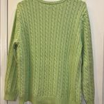 Ralph Lauren LAUREN  LIGHT GREEN CABLE KNIT PULLOVER PINK LOGO ON LEFT SIDE L/S Photo 6