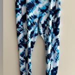 PGA Tour Blue and White Tie Dye Print Ankle Leggings, Size Large Photo 3