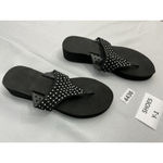 Womans Platform Sandals 10 Thong Style Rhinestone Band Black Photo 1