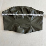 Wild Fable Women's  Olive Green Faux Leather Strapless corset Crop Top S Photo 7