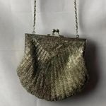 Apt. 9  BEADED LIGHT GOLD SILVER CHAIN PURSE KISS CLASP VERY GOOD CLEAN CONDITION Photo 15