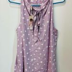 Charlie Paige NWT Rya Linen Halter Tie Tank Top size Medium purple white Photo 4