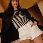 Free People  Beginner’s Luck Slouch Shorts in Optic White Size 31 NWT NEW Photo 1