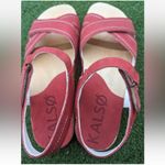 Earth Origins NWOB KALSO SERENE Negative Heel Earth Studded Sandal Cherry Leather Size 9W Photo 2