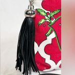 Brighton Love Dove Canvas Leather Tassel Red Bird Pouch Crossbody Bag  Photo 1