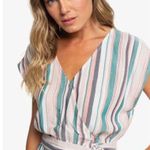 Roxy Peace Of Mind Pastel Stripe Wrap Tie Open Back Dress XS Photo 4
