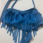 TEAL fringe bikini top only Blue Size L Photo 0
