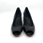 Stuart Weitzman  Tortoise Brown Peep Toe Block Heels 7.5 US Photo 3