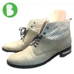 FREDA SALVADOR GRAY LEATHER & SNAKESKIN Photo 2