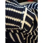 Gap  Womens Medium Sweater Boat Neck Ribbed Cotton Knit Striped Coastal Blue Photo 4