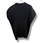Marla Wynne Pleated Poncho Top Size 1X Black Textured Knit Oversized Blouse Photo 1