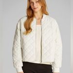 Calvin Klein  White Ivory Quilted Bomber Puffer Unisex Jacket Size Small NEW $225 Photo 0