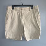 Ann Taylor  Loft Tan Khaki Bermuda Shorts Lightweight Cotton Shorts Pockets 10 Photo 1