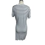 Tommy Hilfiger White Navy Striped Chambray Pocket T-Shirt Dress Size Medium Photo 4