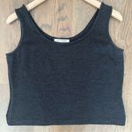 St. John Sleeveless Scoop Neck Knit 100% Wool Top in Charcoal Grey Size Small Photo 0
