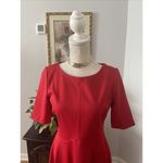 Black Swan Women Red Dress M Exposed Zipper Fit & Flare Short Sleeve Preppy Photo 2