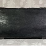 Etienne Aigner Black Leather and Canvas Satchel Bag Brass Accents Photo 5