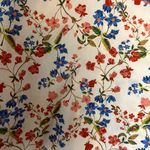Woman Within  Floral Blouse - White, Blue, and Red 3/4 sleeves Photo 3