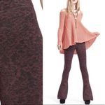 Free People  Wine & Black Knit Jacquard Flair Hem Wide Leg Pants S Photo 1