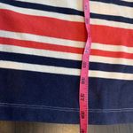 LL Bean Striped Square Neck Mariner Dress 3/4 Sleeve Navy White Red Casual Large Photo 11