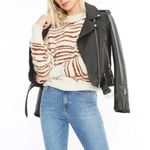 Nordstrom 4Sienna Rebecca Zebra Print Sweater Top Brown Tan Photo 3