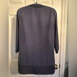 LC Lauren Conrad Navy Blazer/Duster with Classic Draped Silhouette Size Small Photo 3