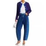 Derek Lam 10 Crosby Tweed Jacket‎ Blazer Fringed Trim Royal Blue Red Size 2 Photo 3