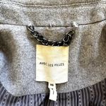 Avec Les Filles  Wool Overcoat Peak Lapel Collar Pockets Maxi Pleated Gray XS Photo 2