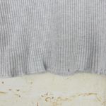 Brandy Melville  Ribbed Crop Top Womens One Size Gray Lettuce Hem Short Sleeve Photo 5