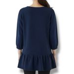 Maeve  by Anthropologie NWOT Women’s Relaxed Fit Mikayla Navy Peplum Top Size M Photo 2