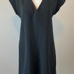 Brass Cap Sleeve VNeck Mini Dress Black Size Small Photo 0