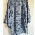 Lavender Brown Blue Eyelet Tunic Dress Large Boho Festival Kimono Sleeve USA Photo 1