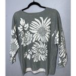 Sioni Floral Sweater Women's Size M Sage Green Blouse Dolman Sleeves Size M Photo 10