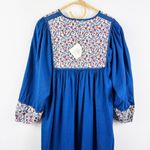 MATTA 100% cotton beautiful blue quilted midi dress NWT Size XS Photo 12