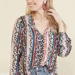 Marie Oliver  will  Phoebe Blouse Peasant Top Long‎ Sleeve Colorful Size small Photo 0