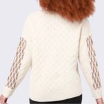 WOMEN’S Black Tape cream rainbow cable knit sweater Size XL Photo 1